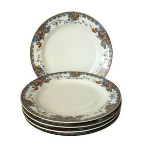 5 Antique HAVILAND Limoges Paisley Schleiger 268 Bread & Butter Plate Gold Trim